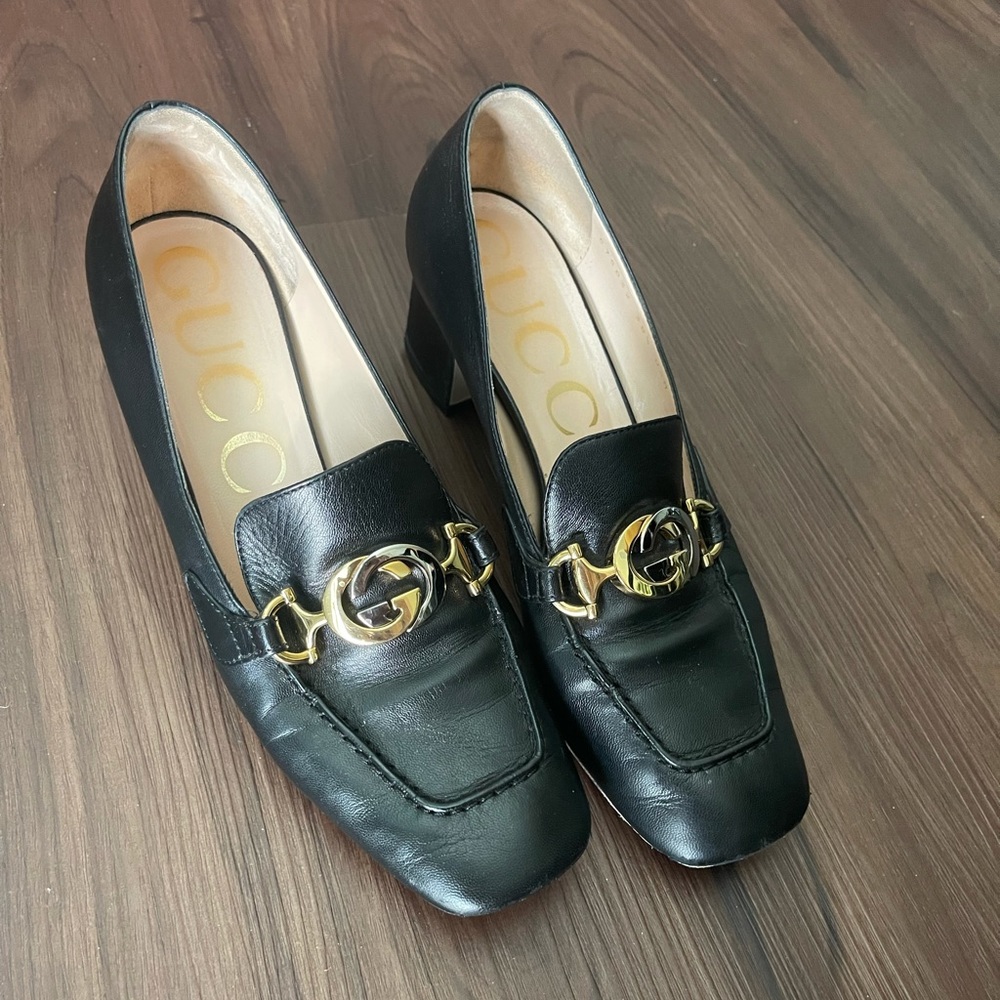 Gucci Mocassino tacco medio zumi loafers two tone